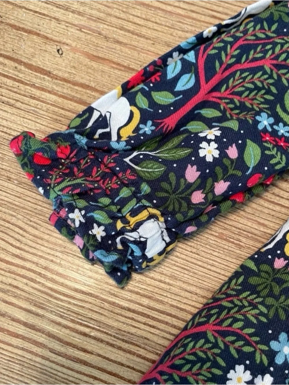 Mini Boden Unicorn Print Long-Sleeve Dress Navy